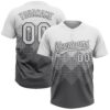 Custom White Steel Gray 3D Gradient Square Shape Two-Button Unisex Softball Jersey
