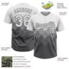 Custom White Steel Gray 3D Gradient Square Shape Two-Button Unisex Softball Jersey