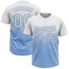 Custom White Light Blue 3D Gradient Square Shape Two-Button Unisex Softball Jersey