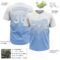 Custom White Light Blue 3D Gradient Square Shape Two-Button Unisex Softball Jersey
