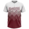 Custom White Burgundy 3D Gradient Square Shape Two-Button Unisex Softball Jersey