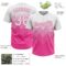 Custom White Pink 3D Gradient Square Shape Two-Button Unisex Softball Jersey
