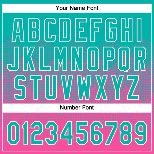 Custom Aqua Pink-White 3D Gradient Square Shape Two-Button Unisex Softball Jersey