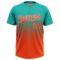 Custom Aqua Orange-White 3D Gradient Square Shape Two-Button Unisex Softball Jersey
