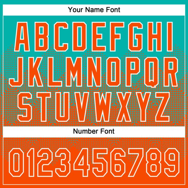 Custom Aqua Orange-White 3D Gradient Square Shape Two-Button Unisex Softball Jersey