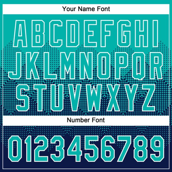 Custom Aqua Navy-White 3D Gradient Square Shape Two-Button Unisex Softball Jersey