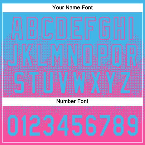 Custom Sky Blue Pink 3D Gradient Square Shape Two-Button Unisex Softball Jersey