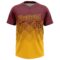 Custom Burgundy Gold 3D Gradient Square Shape Two-Button Unisex Softball Jersey