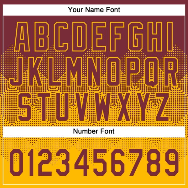 Custom Burgundy Gold 3D Gradient Square Shape Two-Button Unisex Softball Jersey