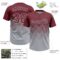 Custom Burgundy Gray 3D Gradient Square Shape Two-Button Unisex Softball Jersey