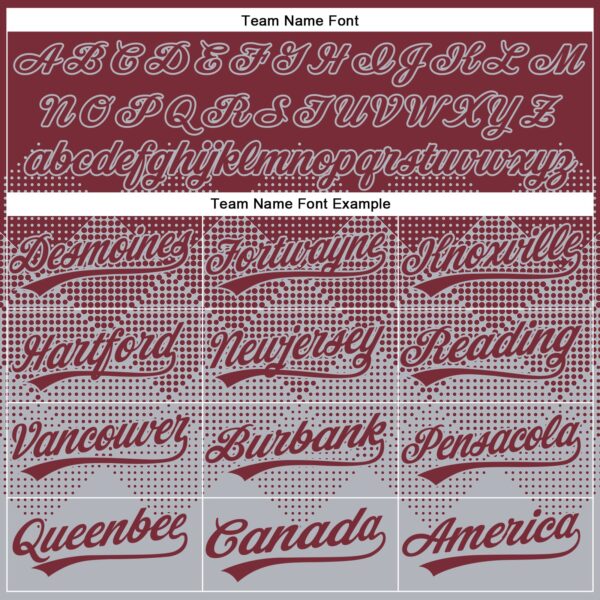 Custom Burgundy Gray 3D Gradient Square Shape Two-Button Unisex Softball Jersey