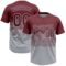 Custom Burgundy Gray 3D Gradient Square Shape Two-Button Unisex Softball Jersey