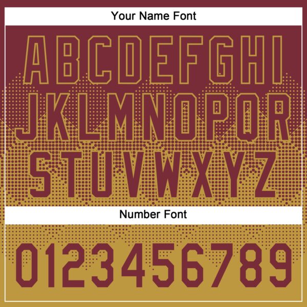 Custom Burgundy Old Gold 3D Gradient Square Shape Two-Button Unisex Softball Jersey