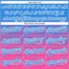 Custom Electric Blue Pink-White 3D Gradient Square Shape Two-Button Unisex Softball Jersey