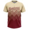 Custom Cream Crimson 3D Gradient Square Shape Two-Button Unisex Softball Jersey