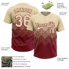 Custom Cream Crimson 3D Gradient Square Shape Two-Button Unisex Softball Jersey