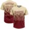 Custom Cream Crimson 3D Gradient Square Shape Two-Button Unisex Softball Jersey
