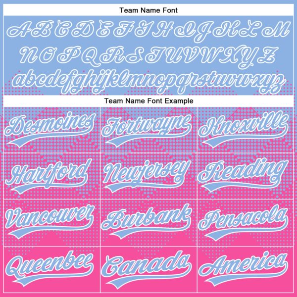 Custom Light Blue Pink-White 3D Gradient Square Shape Two-Button Unisex Softball Jersey