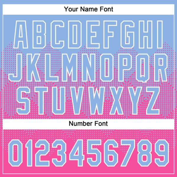 Custom Light Blue Pink-White 3D Gradient Square Shape Two-Button Unisex Softball Jersey