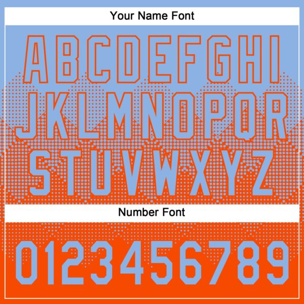 Custom Light Blue Orange 3D Gradient Square Shape Two-Button Unisex Softball Jersey