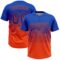 Custom Thunder Blue Orange 3D Gradient Square Shape Two-Button Unisex Softball Jersey