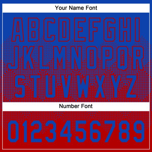 Custom Thunder Blue Red 3D Gradient Square Shape Two-Button Unisex Softball Jersey