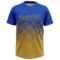 Custom Thunder Blue Old Gold 3D Gradient Square Shape Two-Button Unisex Softball Jersey