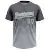 Custom Steel Gray Gray-White 3D Gradient Square Shape Two-Button Unisex Softball Jersey