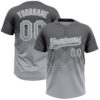 Custom Steel Gray Gray-White 3D Gradient Square Shape Two-Button Unisex Softball Jersey