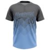 Custom Steel Gray Light Blue 3D Gradient Square Shape Two-Button Unisex Softball Jersey