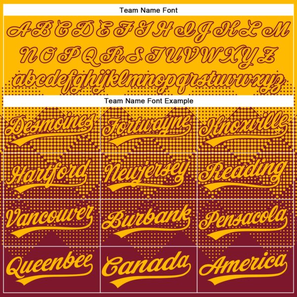 Custom Gold Crimson 3D Gradient Square Shape Two-Button Unisex Softball Jersey