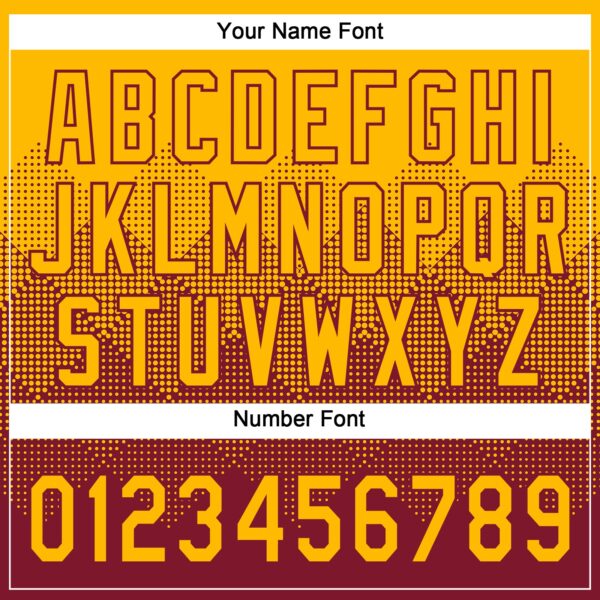 Custom Gold Crimson 3D Gradient Square Shape Two-Button Unisex Softball Jersey