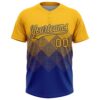 Custom Gold Royal 3D Gradient Square Shape Two-Button Unisex Softball Jersey