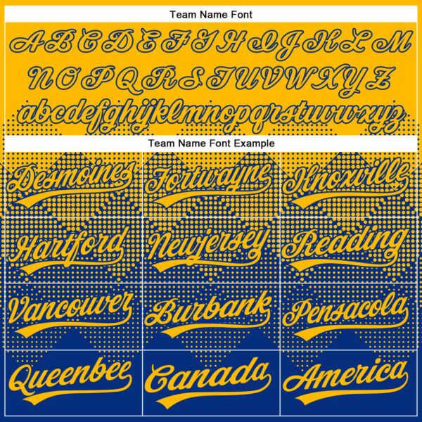 Custom Gold Royal 3D Gradient Square Shape Two-Button Unisex Softball Jersey