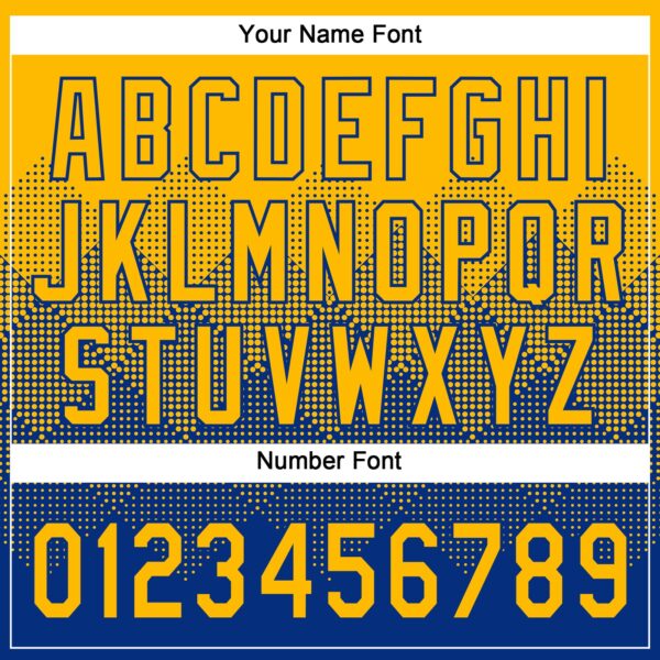 Custom Gold Royal 3D Gradient Square Shape Two-Button Unisex Softball Jersey