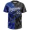 Custom Graffiti Pattern White Black-Royal 3D Scratch Two-Button Unisex Softball Jersey