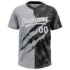 Custom Graffiti Pattern White Black-Gray 3D Scratch Two-Button Unisex Softball Jersey