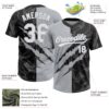 Custom Graffiti Pattern White Black-Gray 3D Scratch Two-Button Unisex Softball Jersey