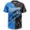 Custom Graffiti Pattern White Black-Electric Blue 3D Scratch Two-Button Unisex Softball Jersey