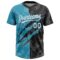 Custom Graffiti Pattern White Black-Panther Blue 3D Scratch Two-Button Unisex Softball Jersey