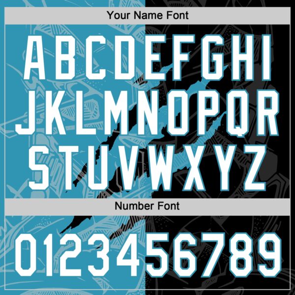 Custom Graffiti Pattern White Black-Panther Blue 3D Scratch Two-Button Unisex Softball Jersey