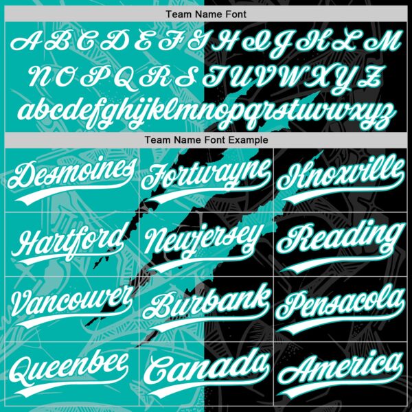 Custom Graffiti Pattern White Black-Aqua 3D Scratch Two-Button Unisex Softball Jersey