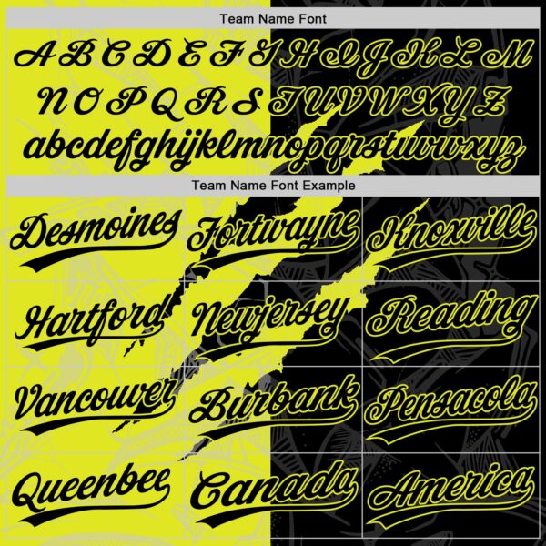 Custom Graffiti Pattern Black-Neon Yellow 3D Scratch Two-Button Unisex Softball Jersey