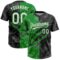 Custom Graffiti Pattern White Black-Grass Green 3D Scratch Two-Button Unisex Softball Jersey