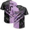 Custom Graffiti Pattern Black-Light Purple 3D Scratch Two-Button Unisex Softball Jersey