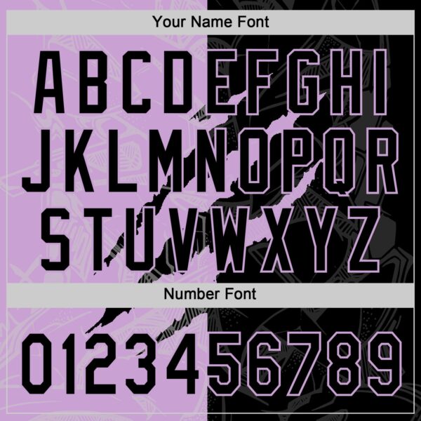 Custom Graffiti Pattern Black-Light Purple 3D Scratch Two-Button Unisex Softball Jersey