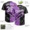 Custom Graffiti Pattern White Black-Medium Purple 3D Scratch Two-Button Unisex Softball Jersey