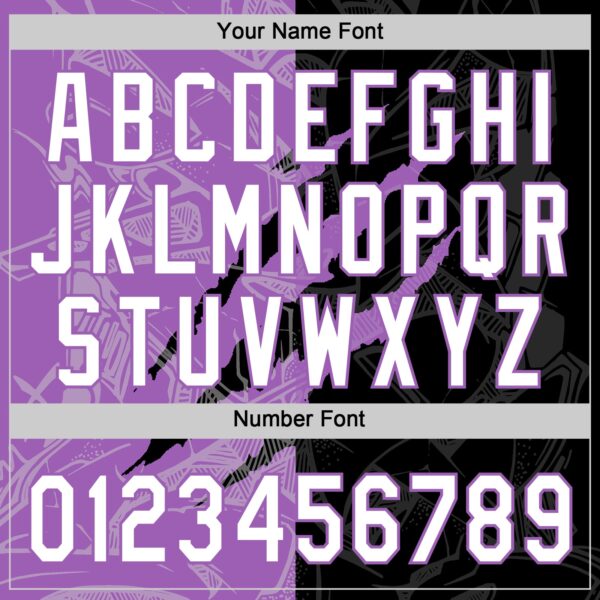 Custom Graffiti Pattern White Black-Medium Purple 3D Scratch Two-Button Unisex Softball Jersey