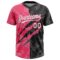 Custom Graffiti Pattern White Black-Neon Pink 3D Scratch Two-Button Unisex Softball Jersey