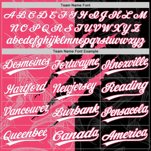 Custom Graffiti Pattern White Black-Neon Pink 3D Scratch Two-Button Unisex Softball Jersey